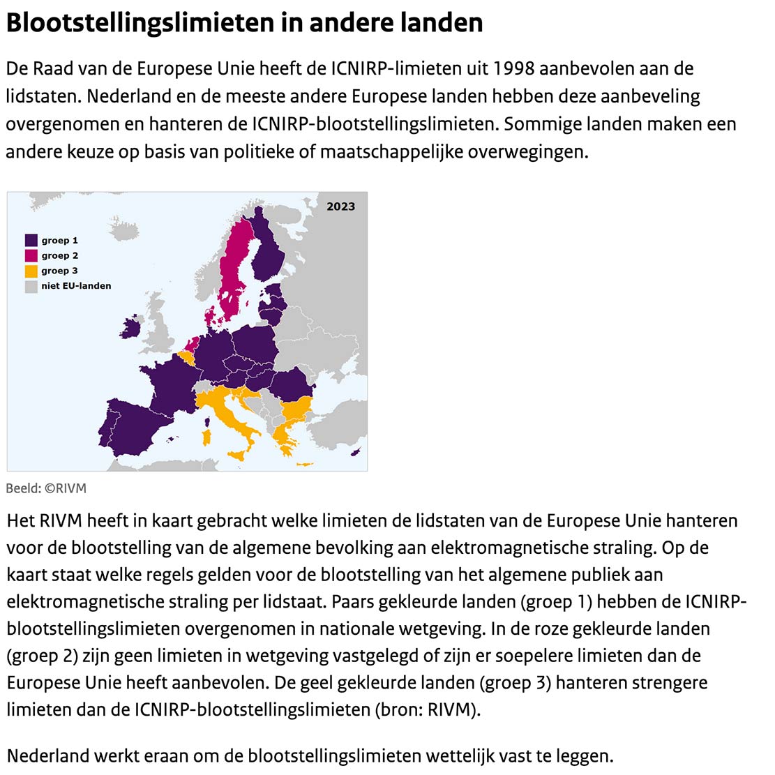 Blootstellingslimieten EU